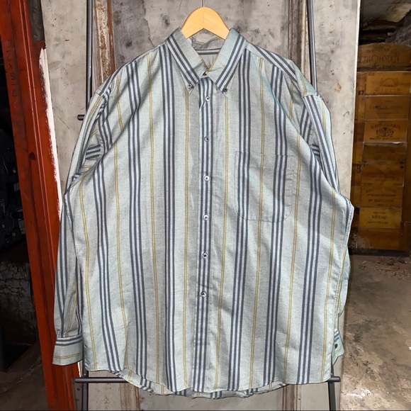 Burberry Striped Green Cotton Button Down Shirt - Picture 2 of 10